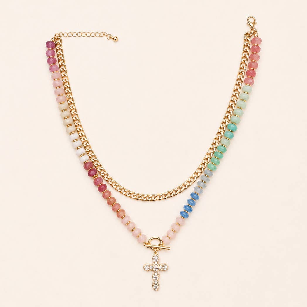 Multi Layer Pendant Resin Beaded Necklaces |