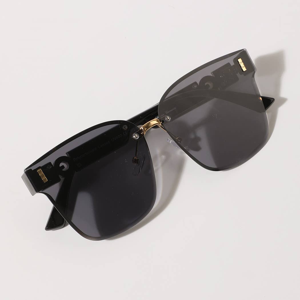 Gradient Tone Lenses Rimless Fashion Sunglasses