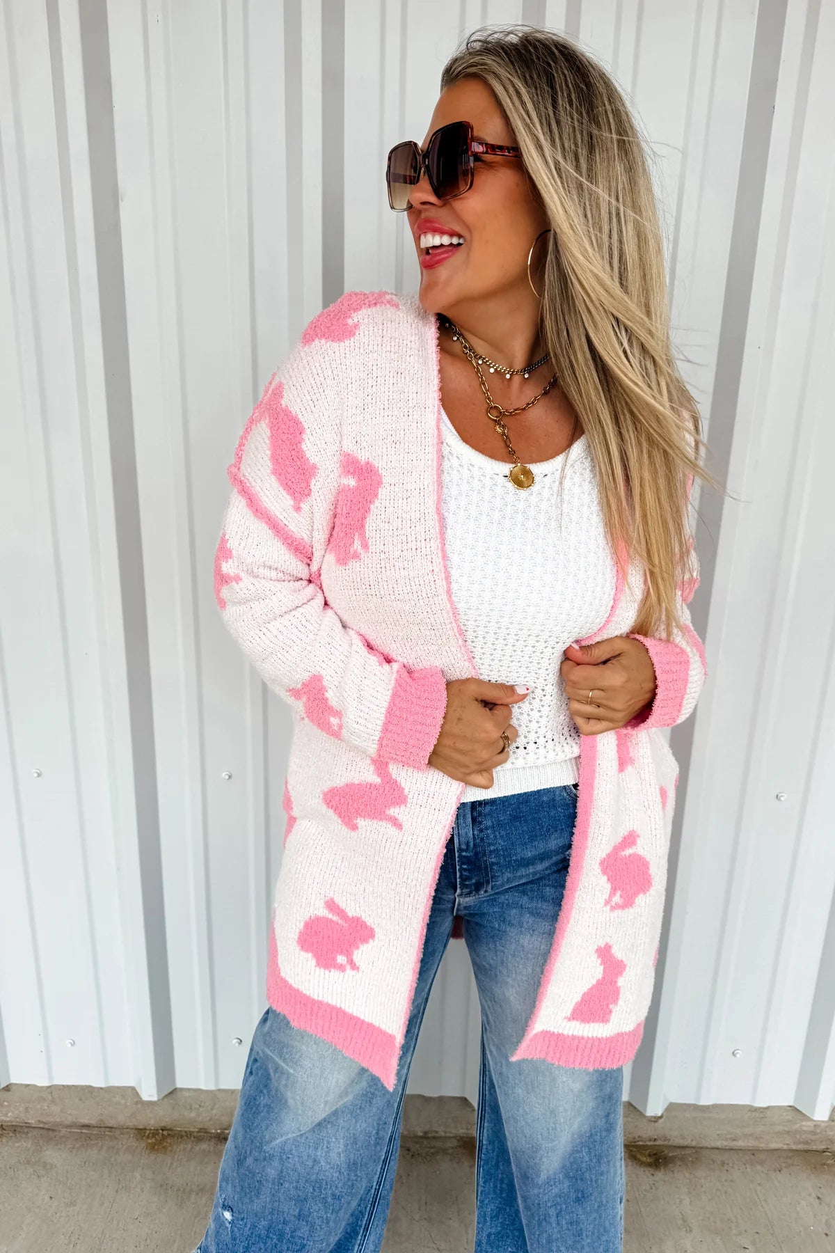 O/S Reversible Bunny Cloud Cardigan