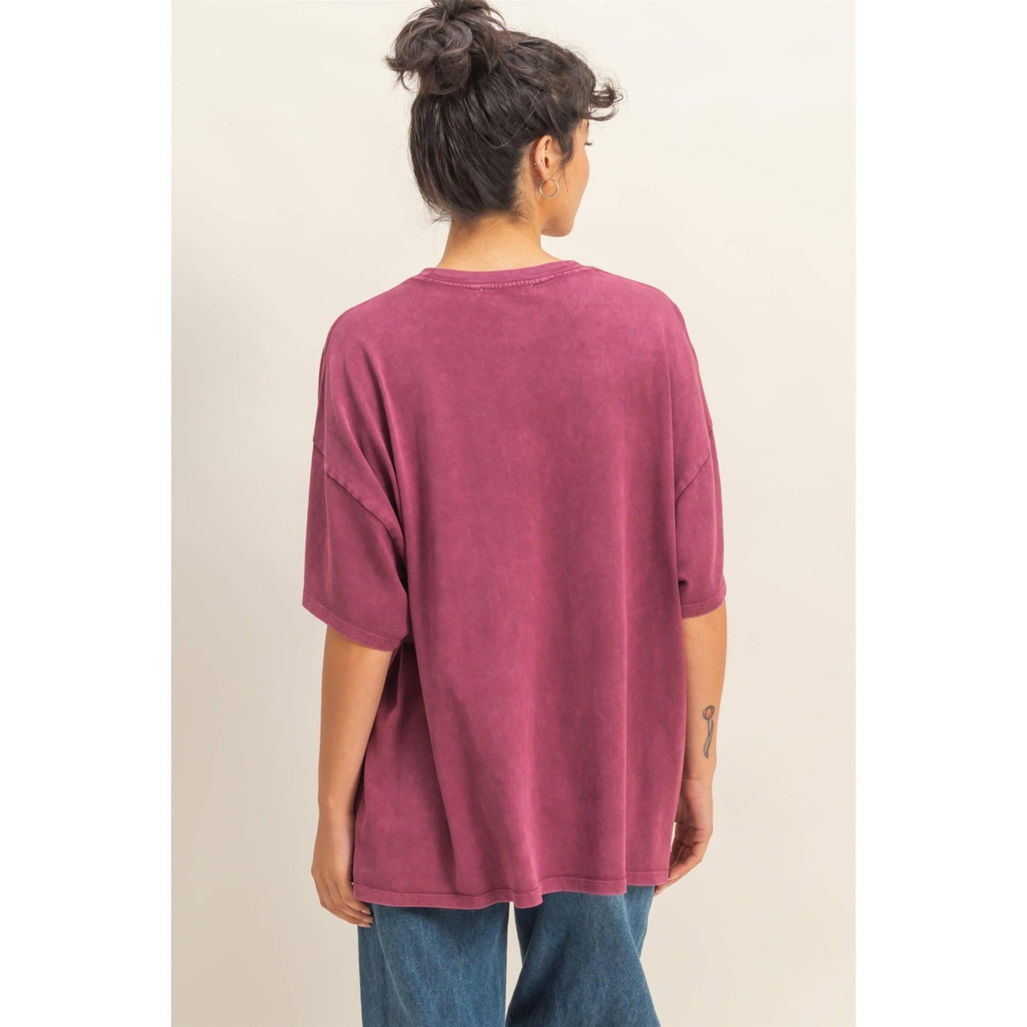 Mineral Wash Oversized Crew Neck Tee
