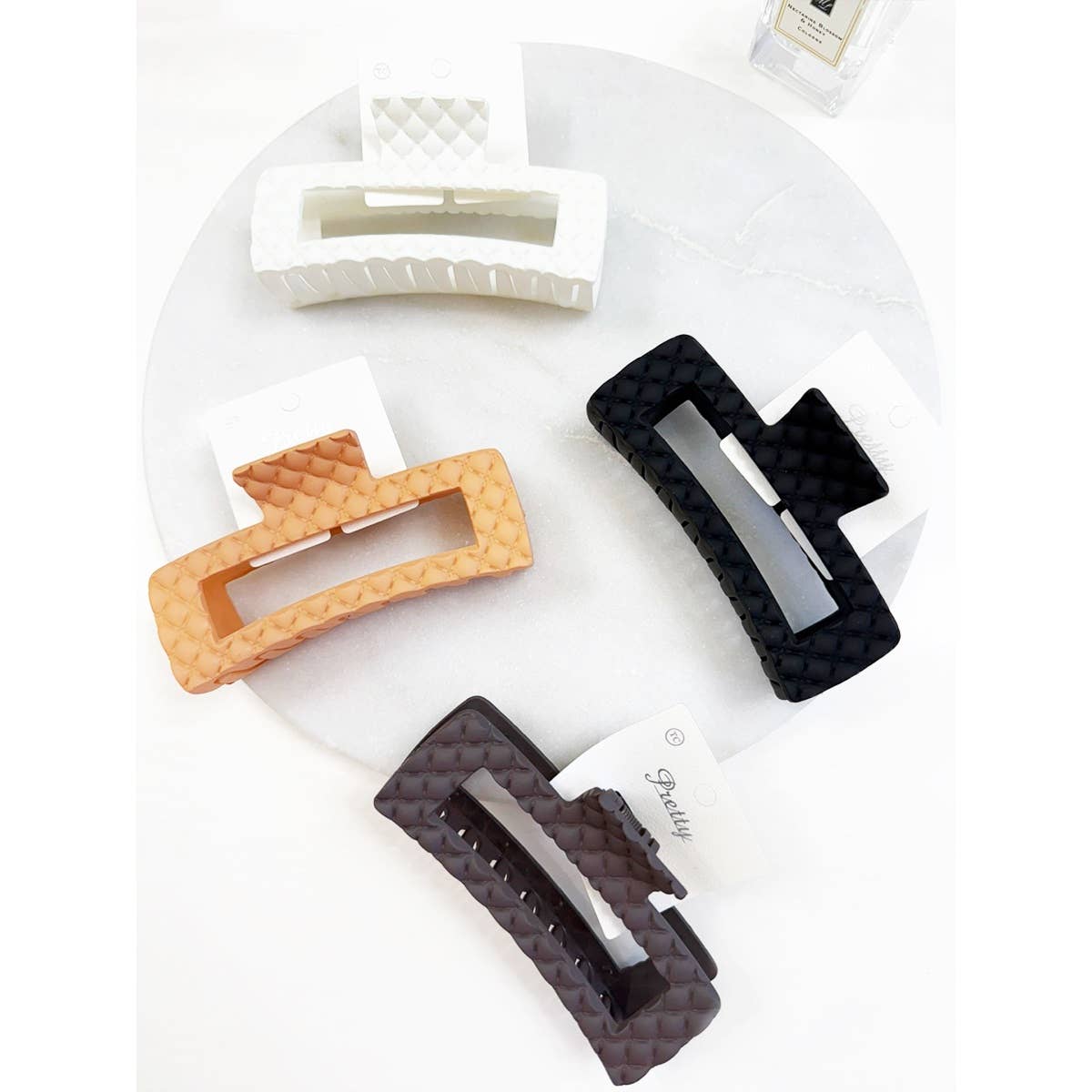 Jumbo Matte Embossed Cut Out Rectangle Hair Claw