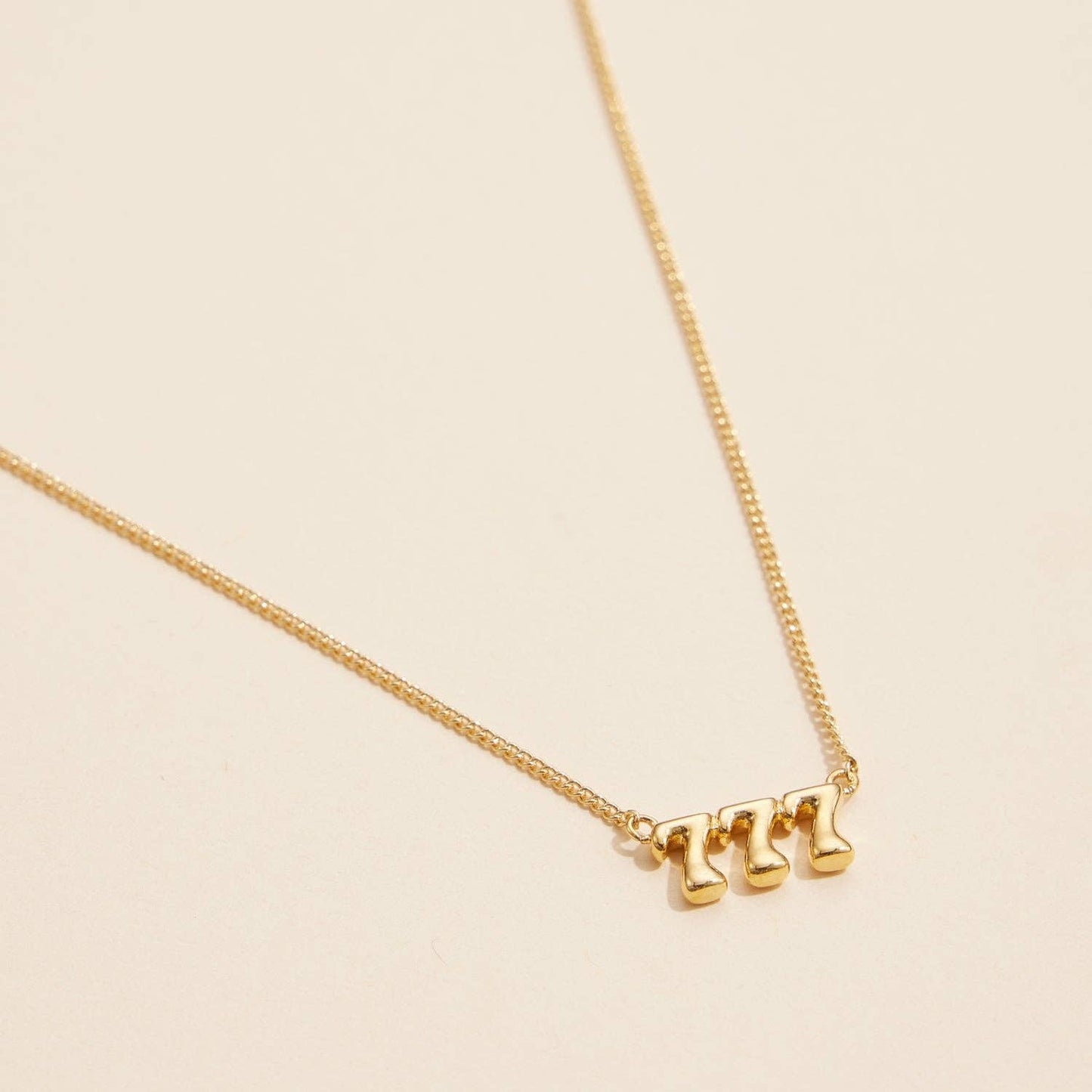 Angel Number "777" 18K Gold Dipped Necklace