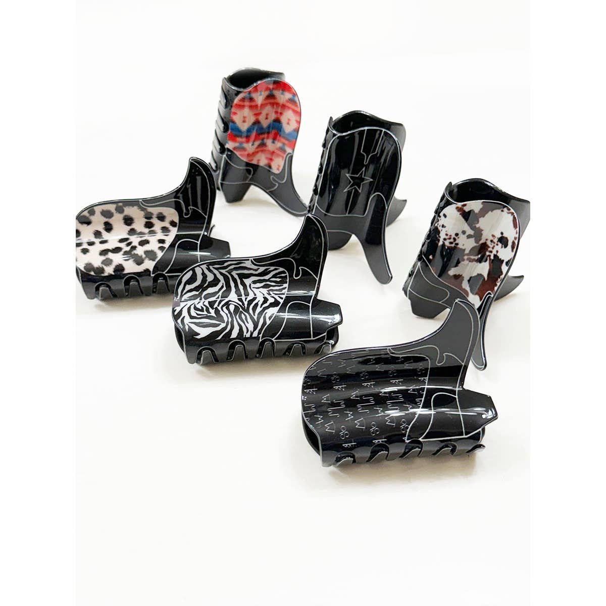 Western Cowboy Boot Hair Claw Clips
