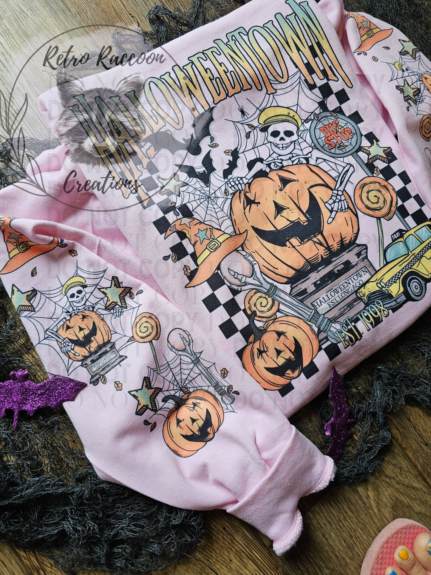 Retro Halloween Pink Unisex Graphic Sweatshirt