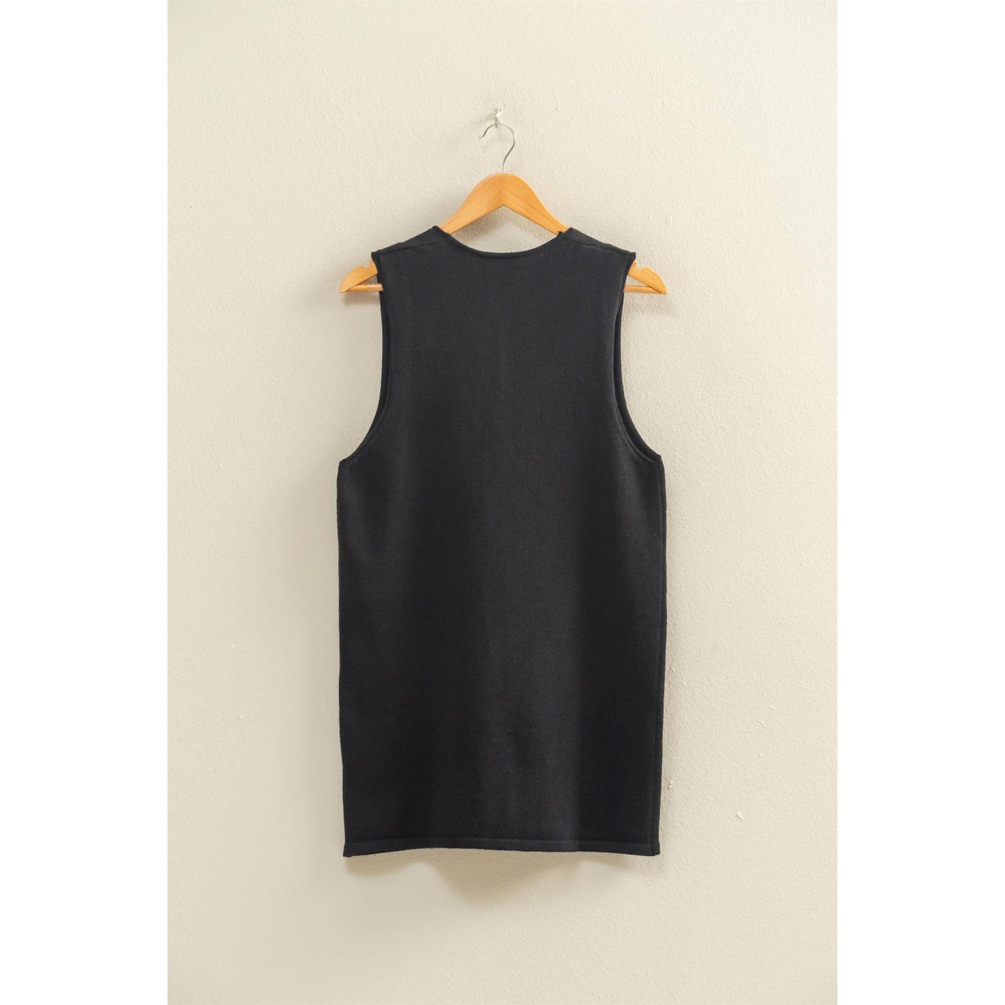 V Neck Sleeveless Knit Mini Dress