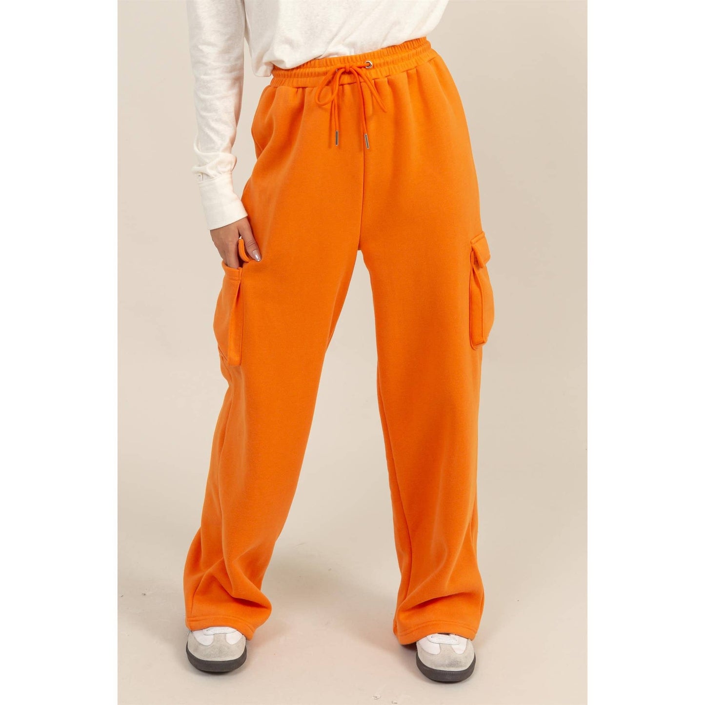 High-Waist Cargo Sweatpants