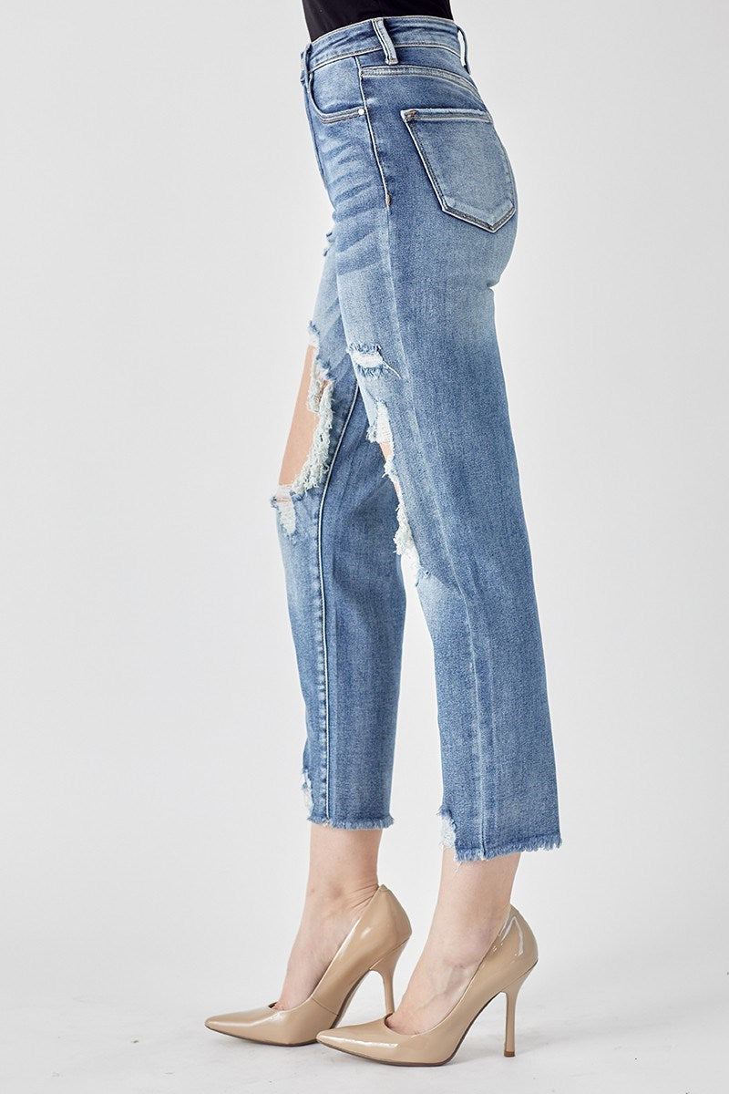 Curvy Risen High-Rise Straight Jeans