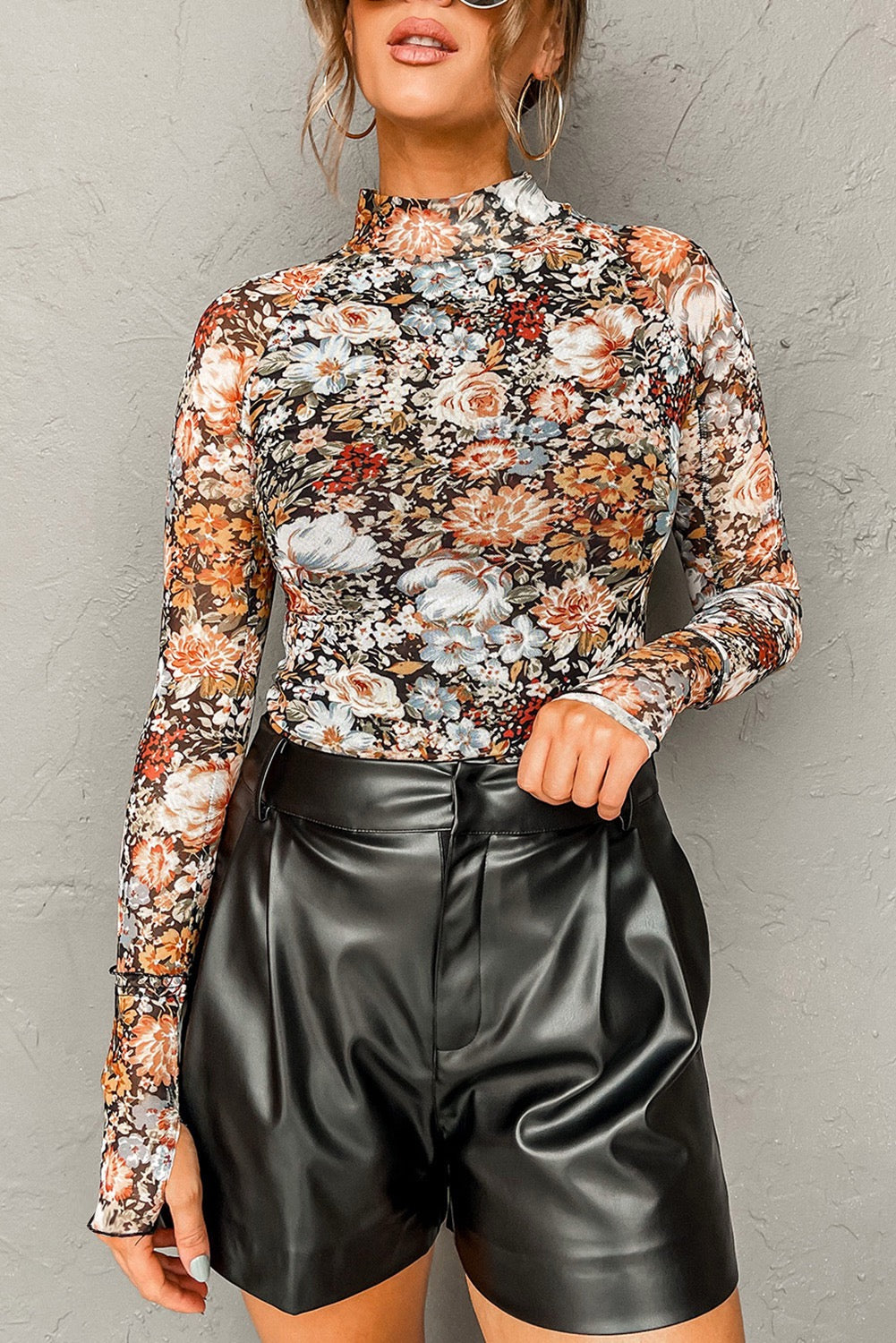 Vintage Floral Mesh Top
