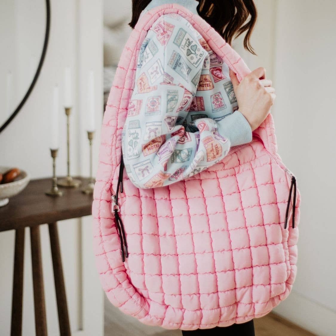 Light Pink Oversized Carryall Tote