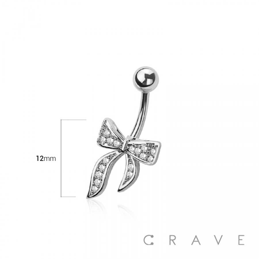 316L SURGICAL STEEL MULTI CZ RIBBON BELLY BUTTON NAVEL RING