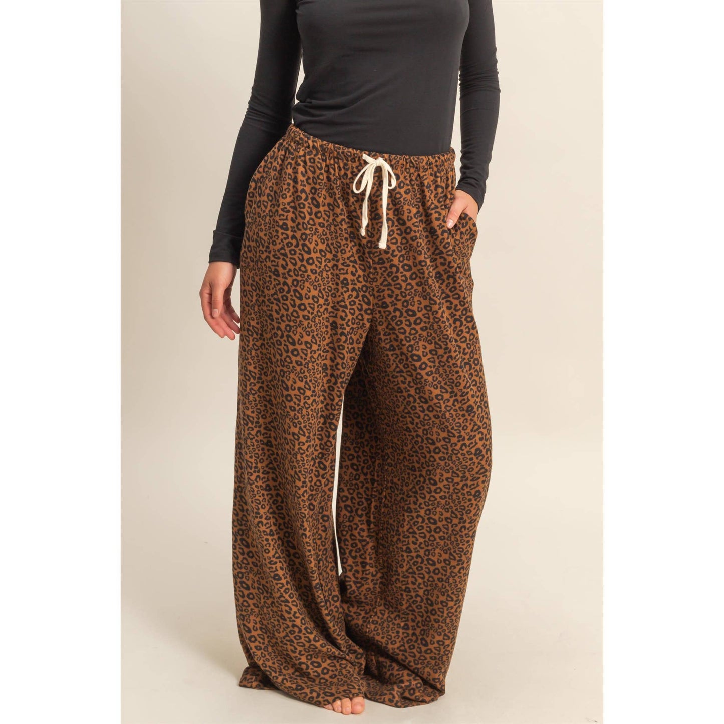 Leopard Print Wide Leg Pant