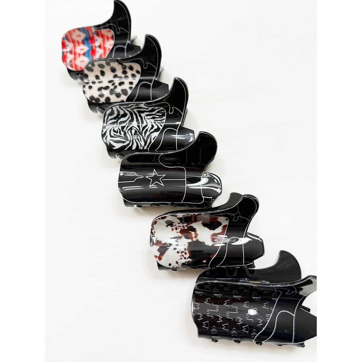 Western Cowboy Boot Hair Claw Clips