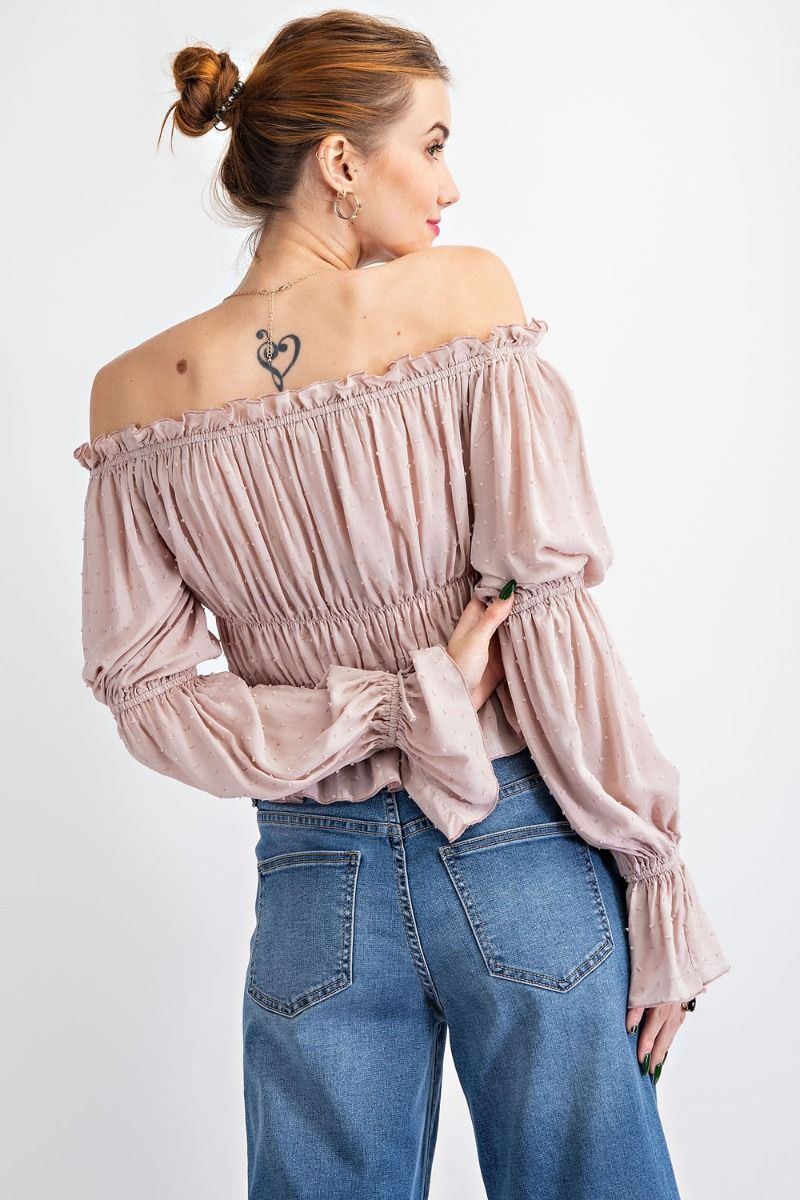 Swiss Dot Peplum Top
