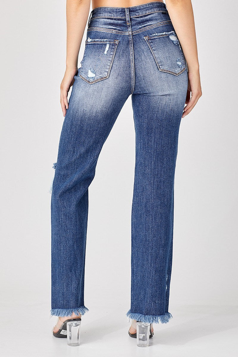 Risen Plus HR Distressed Straight Leg