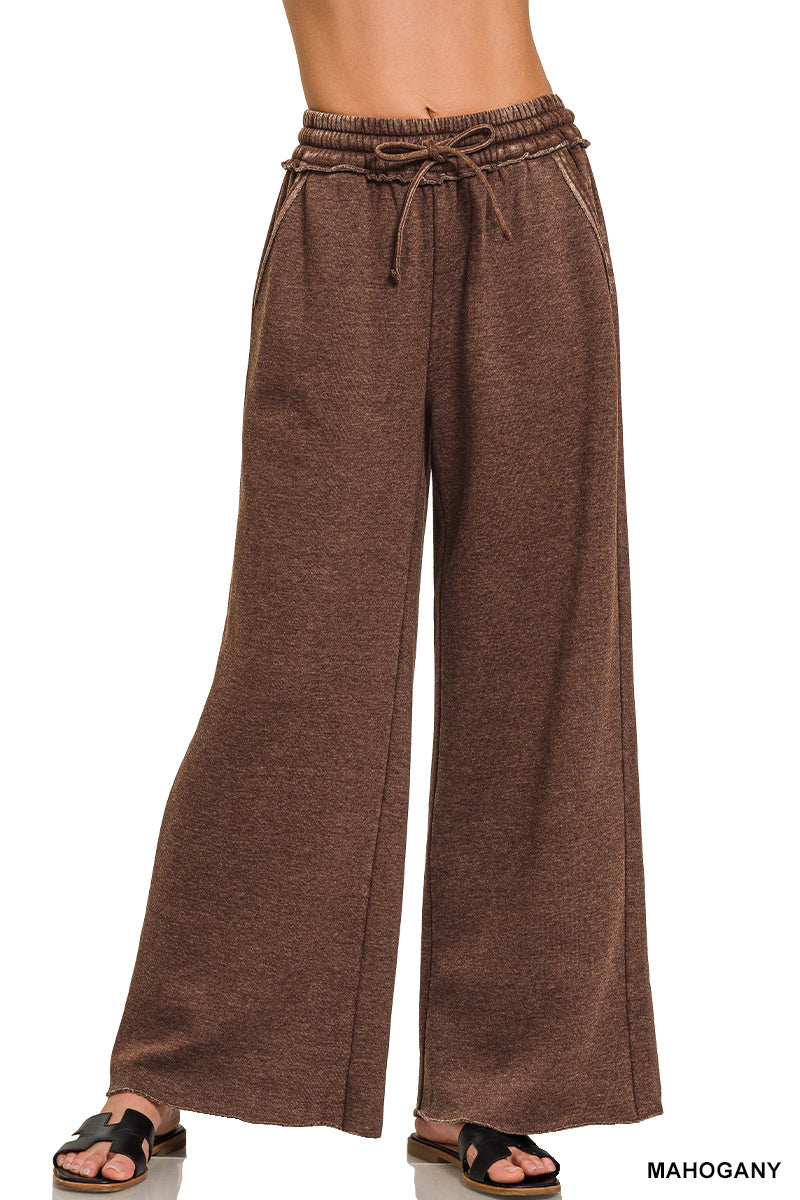 Zenana Acid Wash Fleece Sweatpants