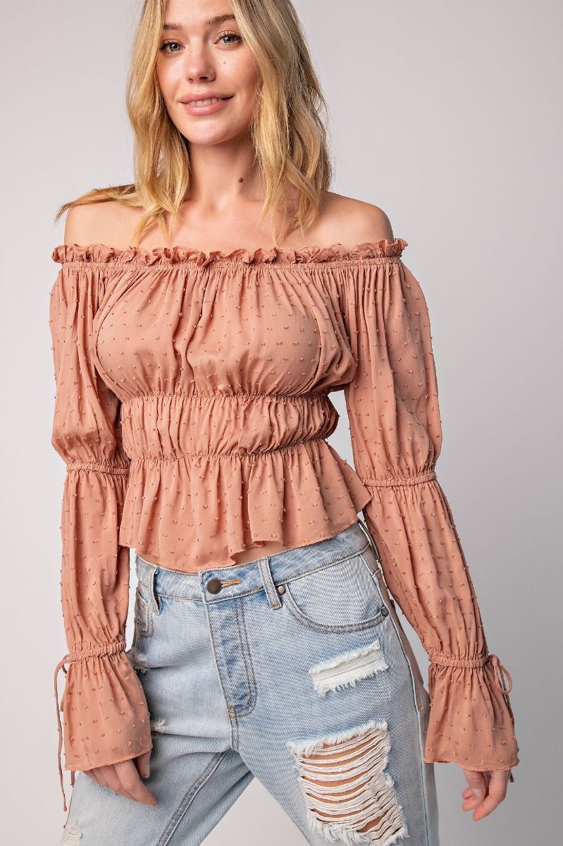 Swiss Dot Peplum Top