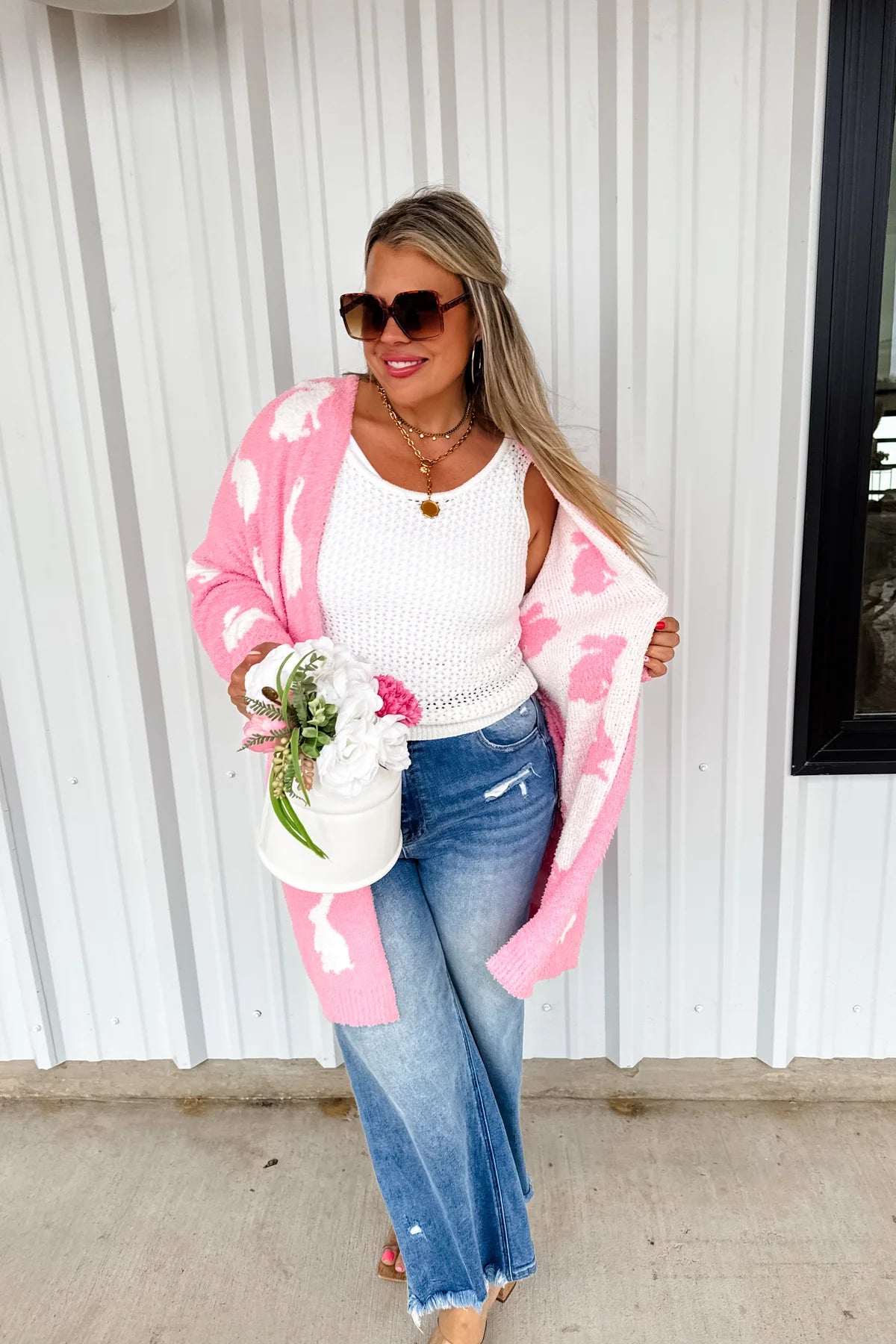 O/S Reversible Bunny Cloud Cardigan