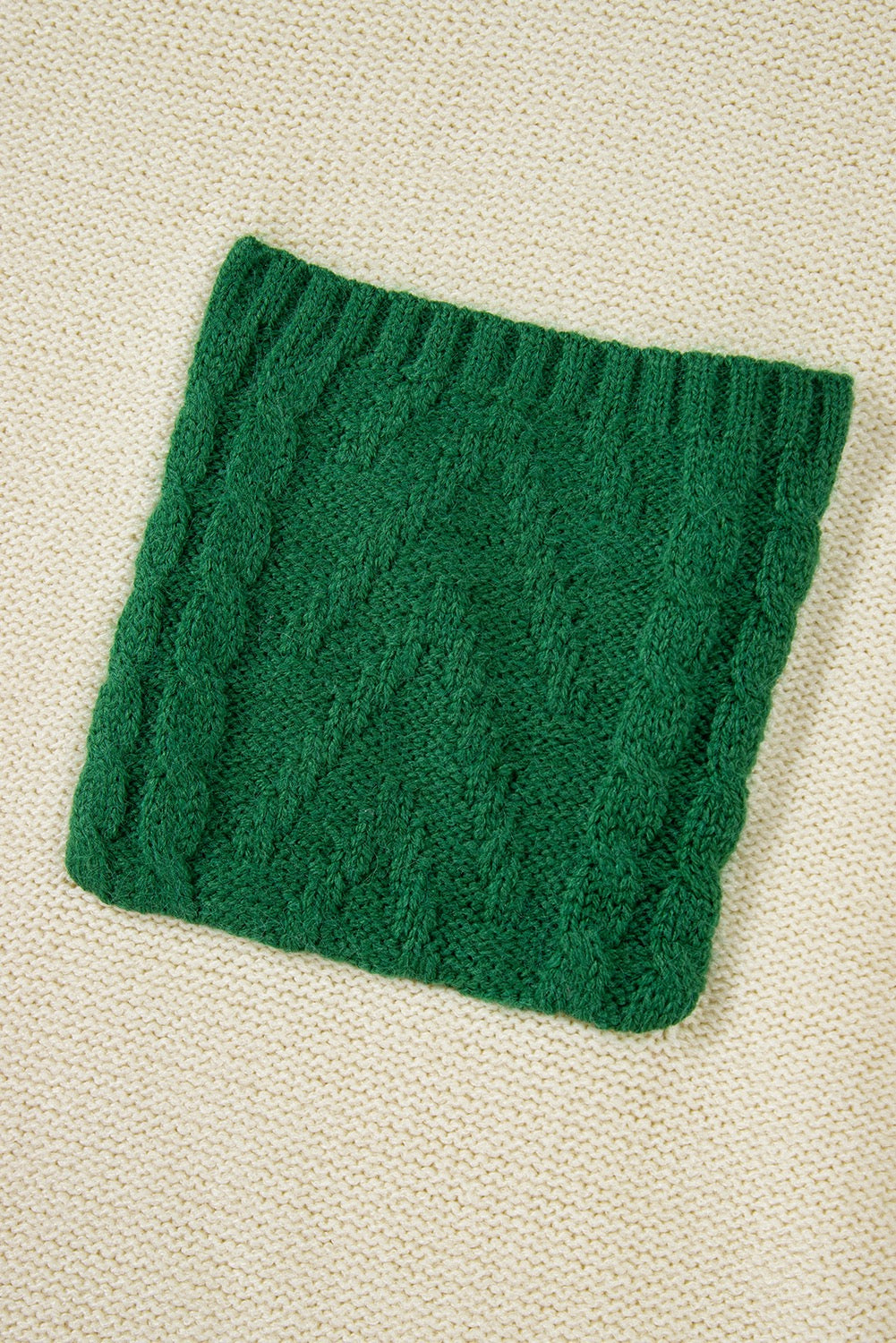 Plus Forest Green Cable Knits Sweater