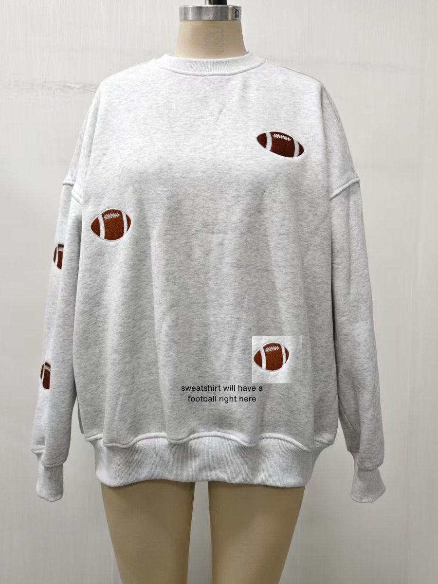 Football Game Day Embroidered Sweatshirt