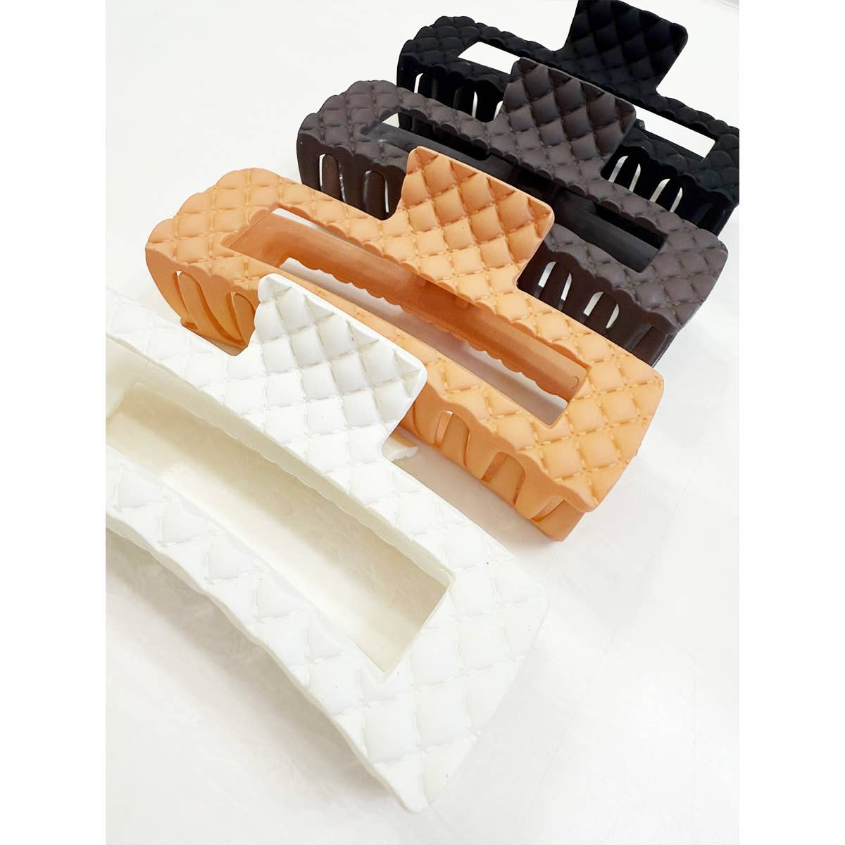 Jumbo Matte Embossed Cut Out Rectangle Hair Claw