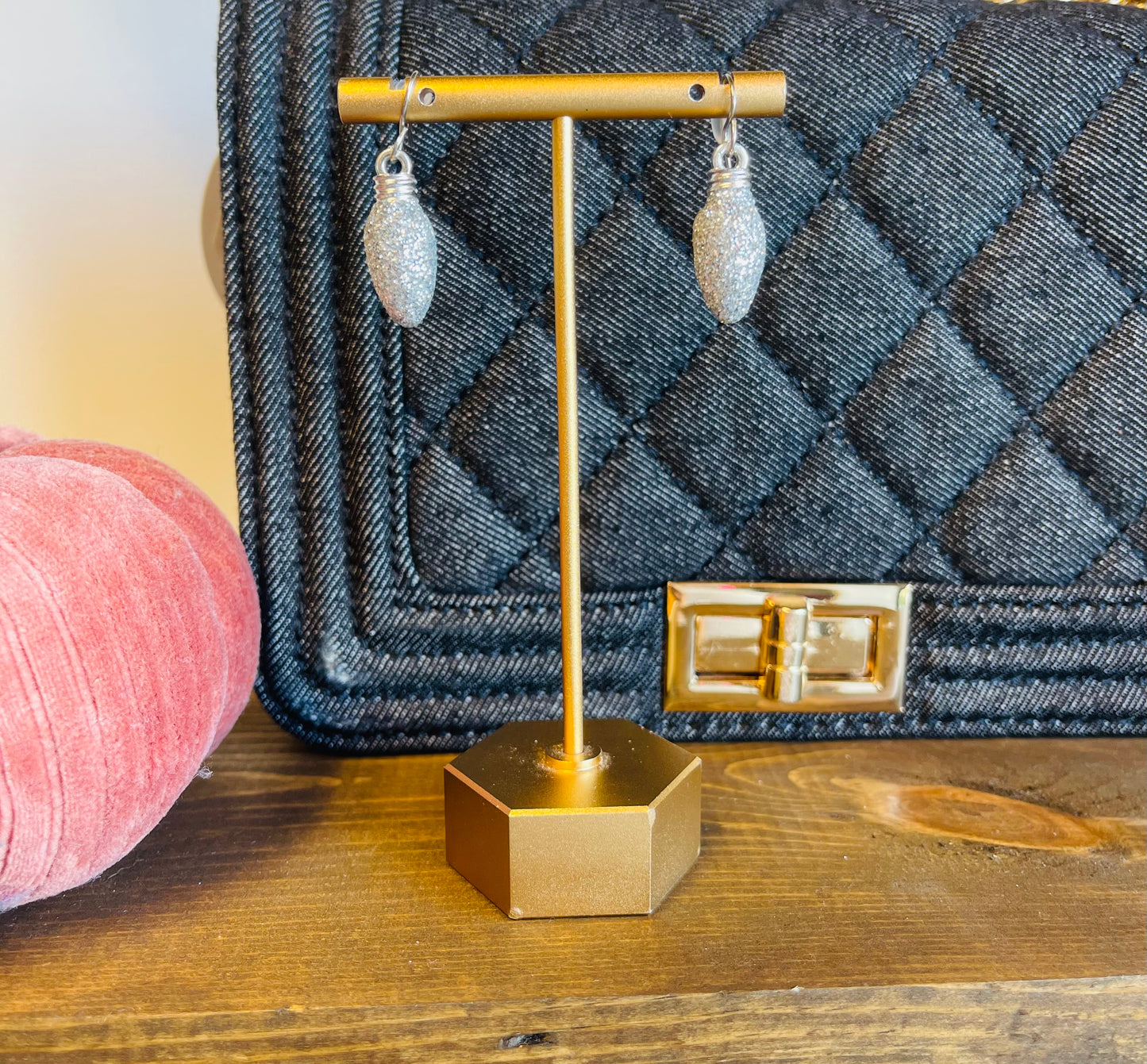 Glitter Bulb Earring