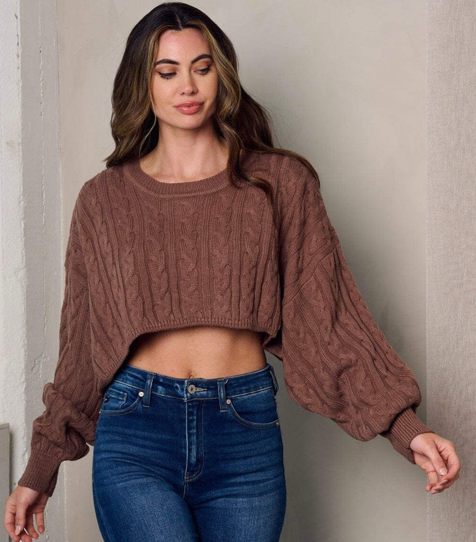 Cable Knit Crop Sweater