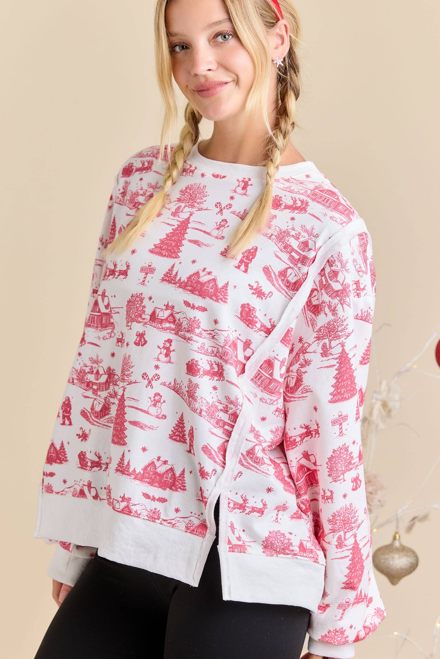 Red Christmas Village Sweatshirt