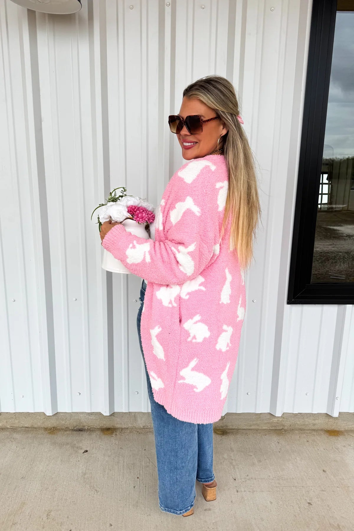 O/S Reversible Bunny Cloud Cardigan