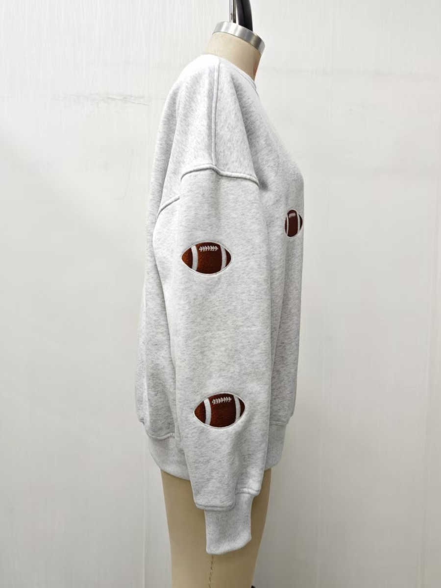 Football Game Day Embroidered Sweatshirt
