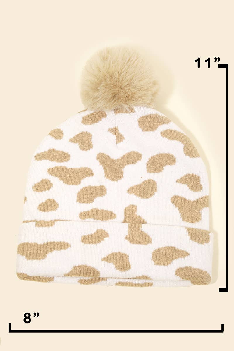 Cow Print Beanie