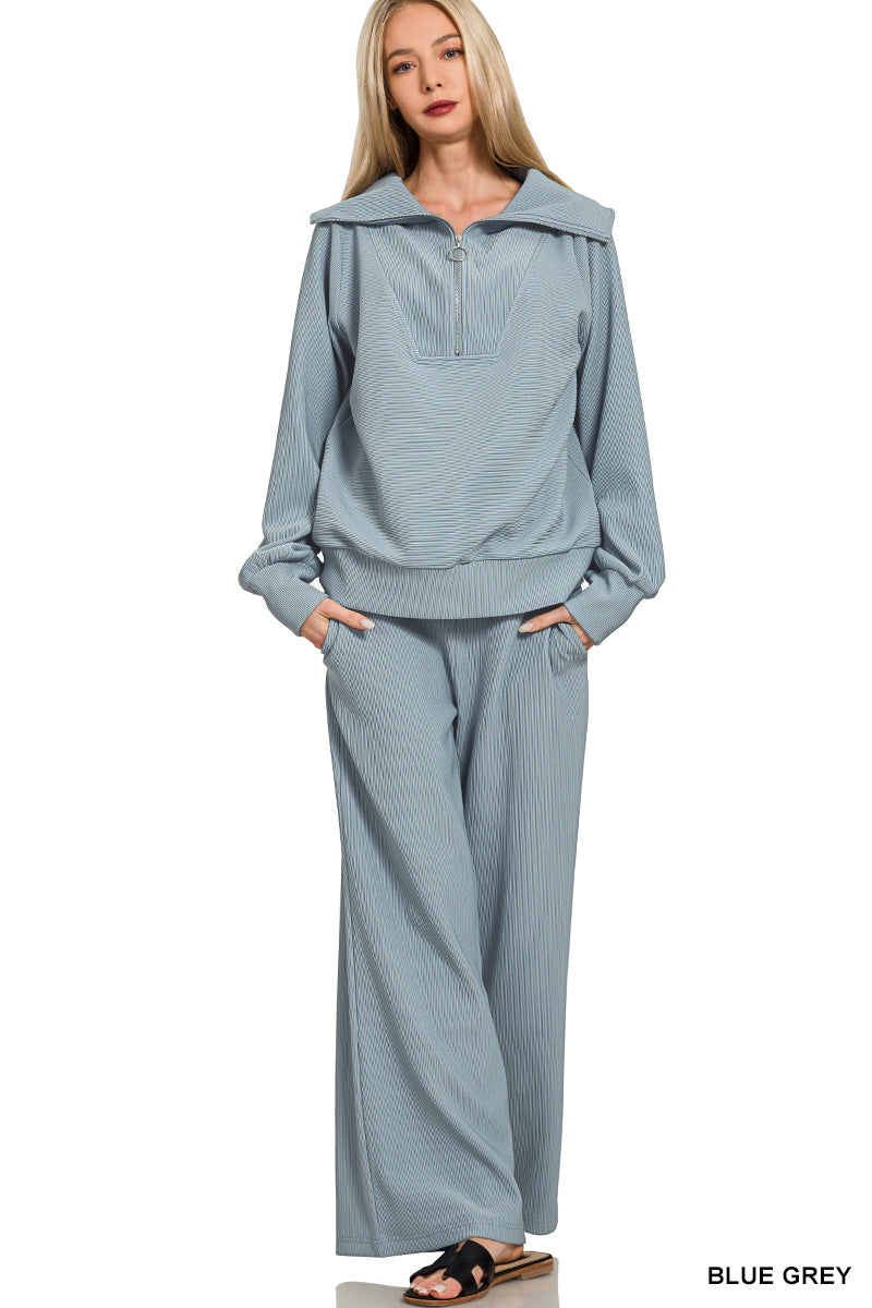 Zenana Ribbed Matching Set