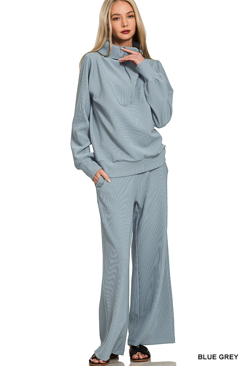 Zenana Ribbed Matching Set