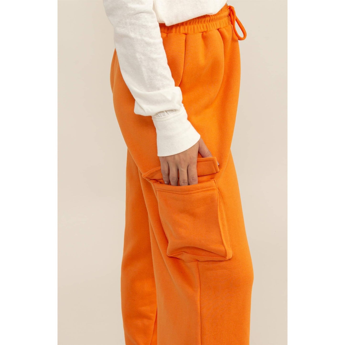High-Waist Cargo Sweatpants