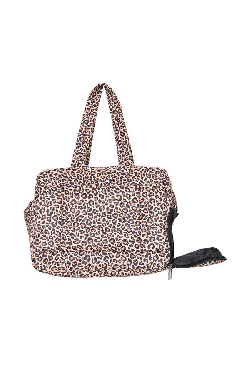 Brown Leopard Overnight Bag