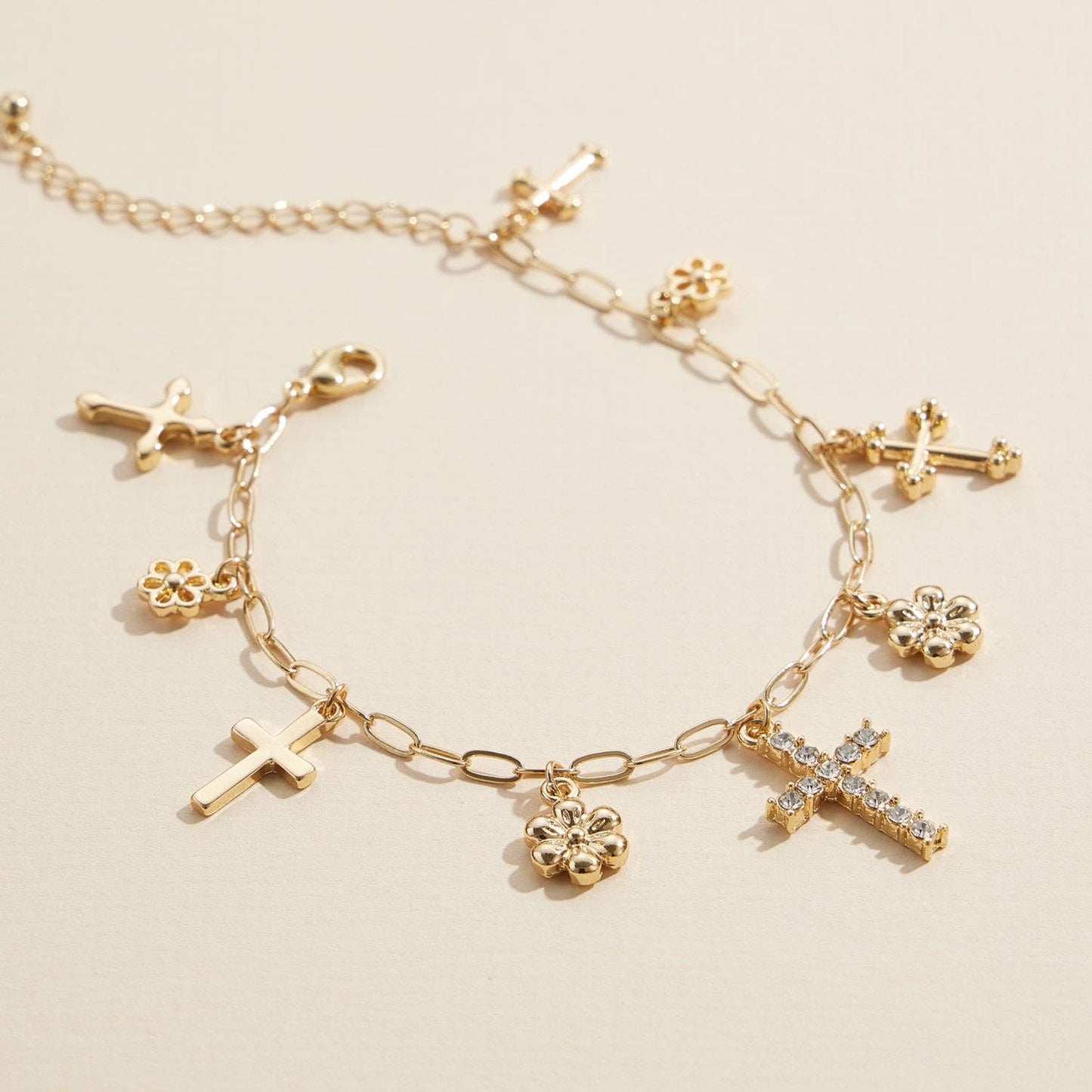 Gold Cross Bracelet