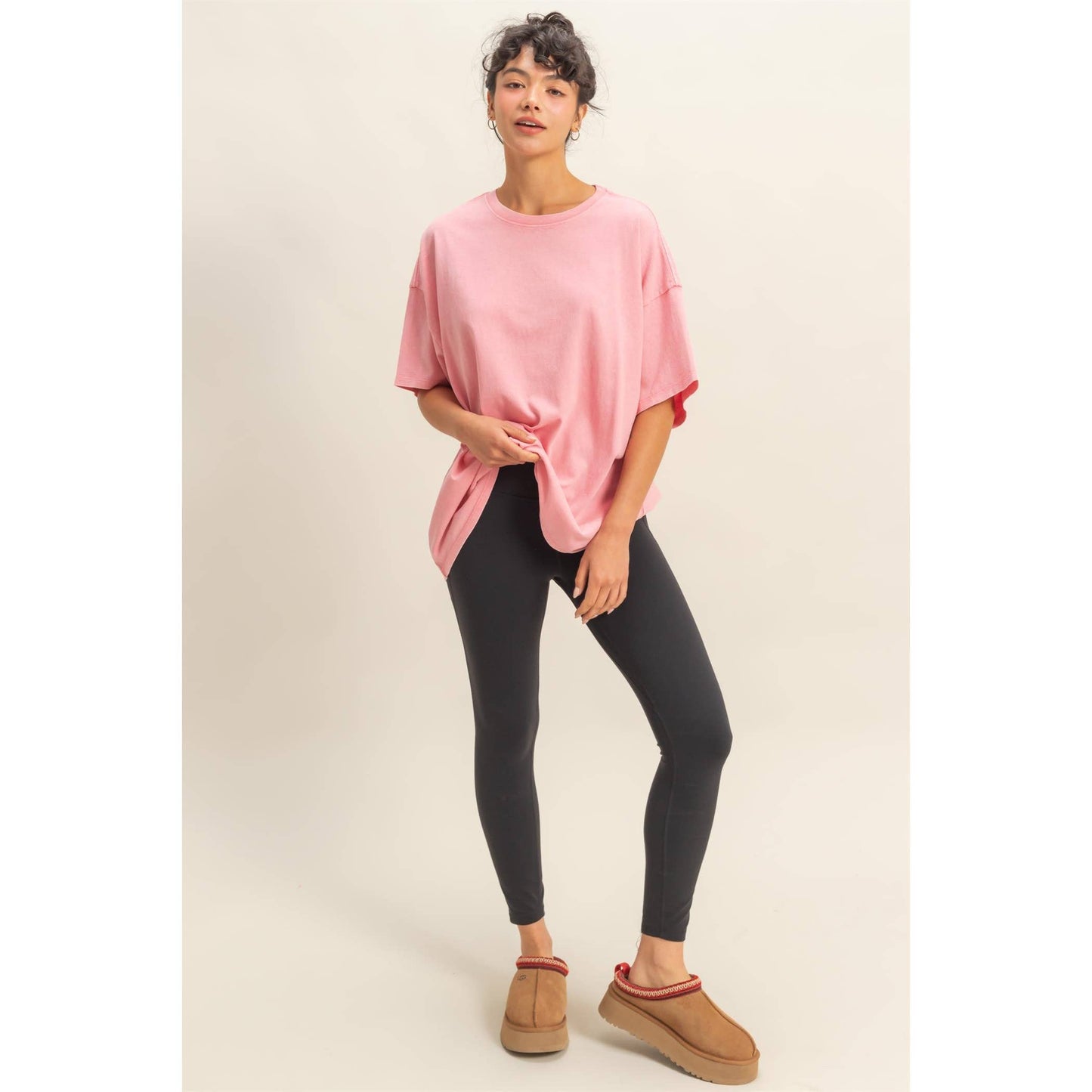 Mineral Wash Oversized Crew Neck Tee