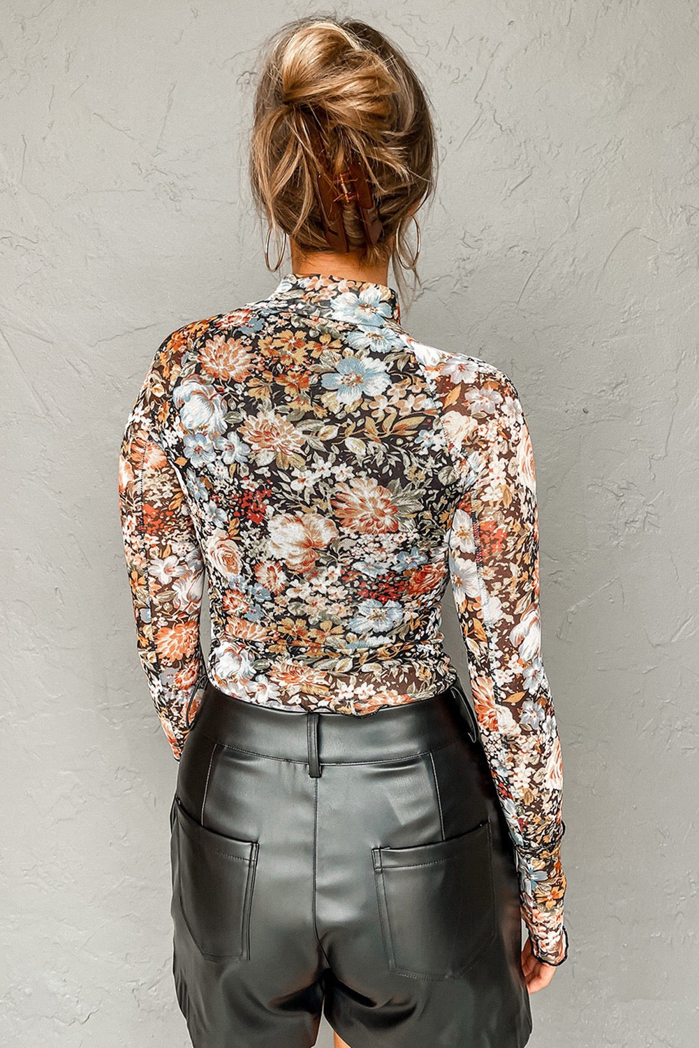 Vintage Floral Mesh Top