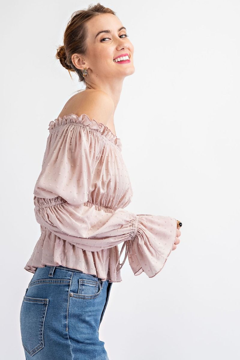 Swiss Dot Peplum Top
