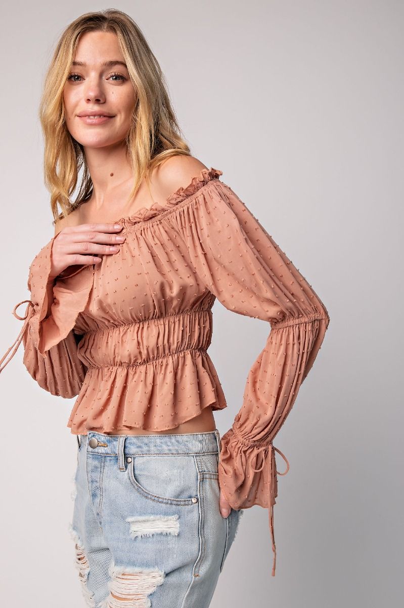 Swiss Dot Peplum Top