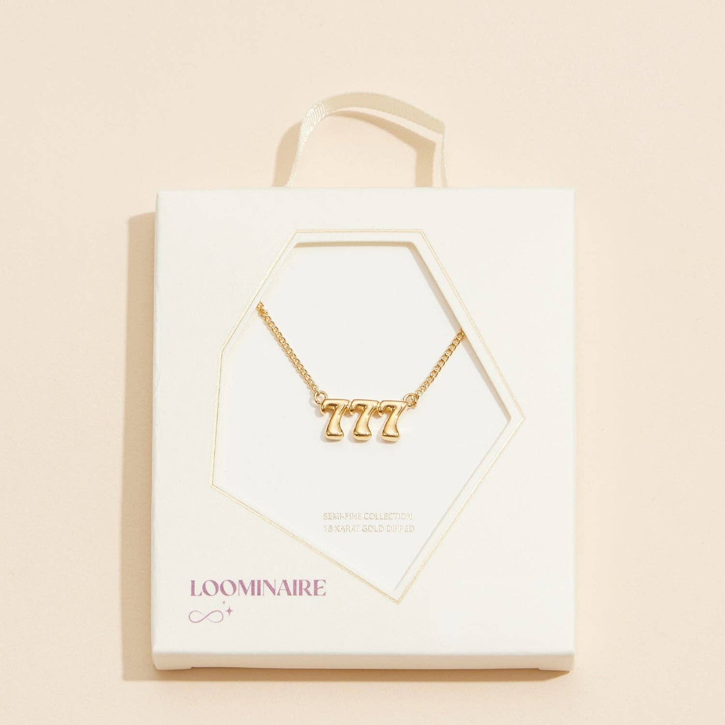 Angel Number "777" 18K Gold Dipped Necklace