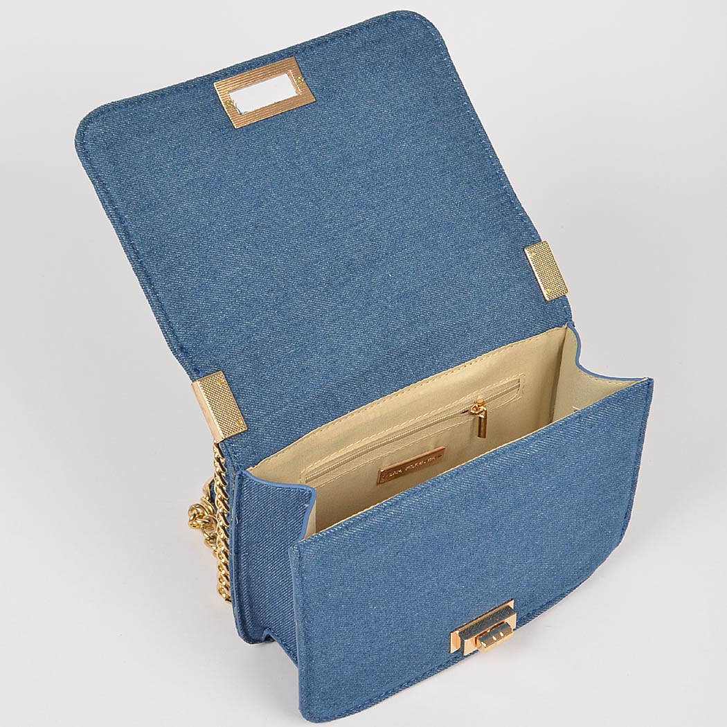 Quilted Denim Crossbody Bag