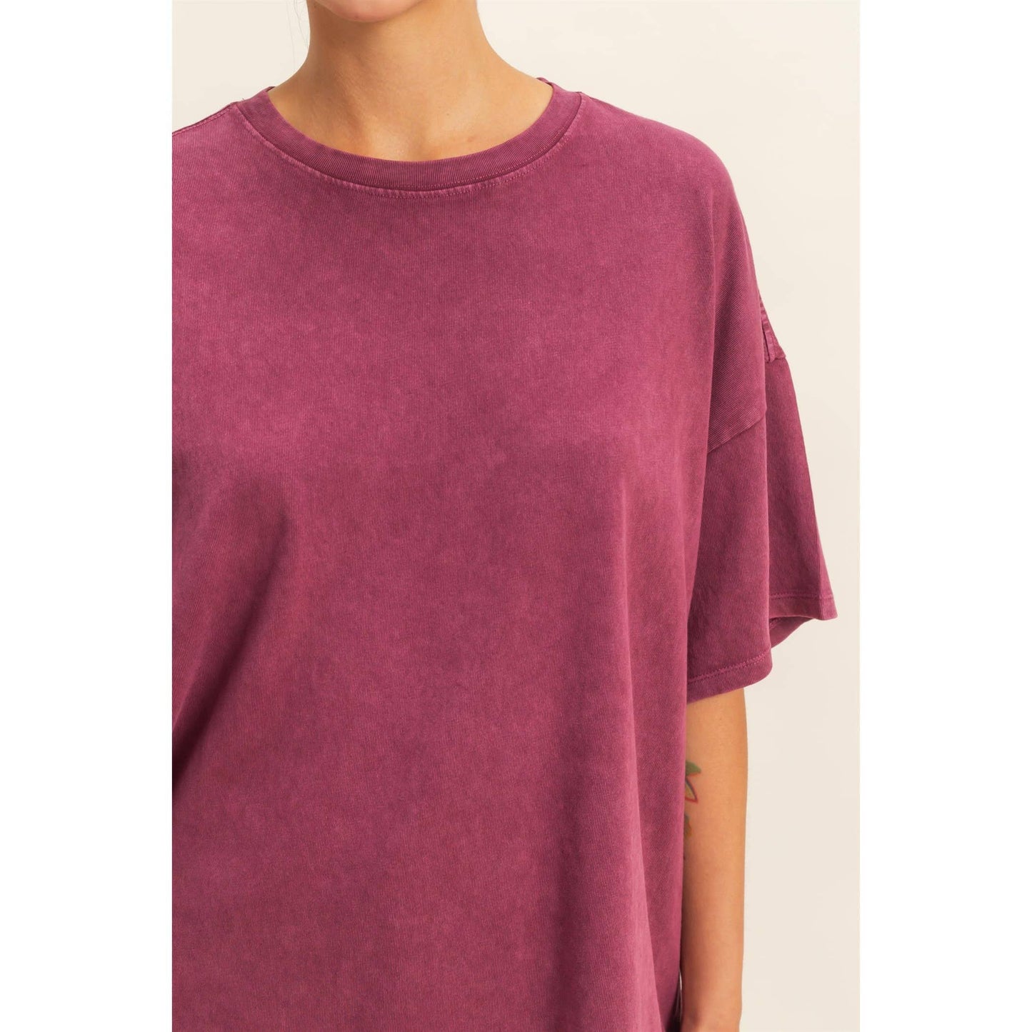 Mineral Wash Oversized Crew Neck Tee