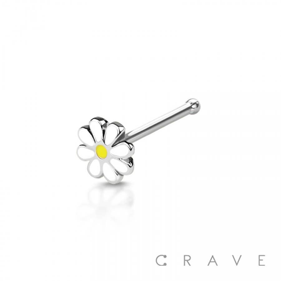 DAINTY DAISY ENAMEL 316L SURGICAL STEEL NOSE BONE STUD