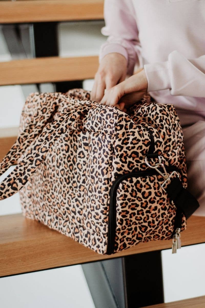 Brown Leopard Overnight Bag