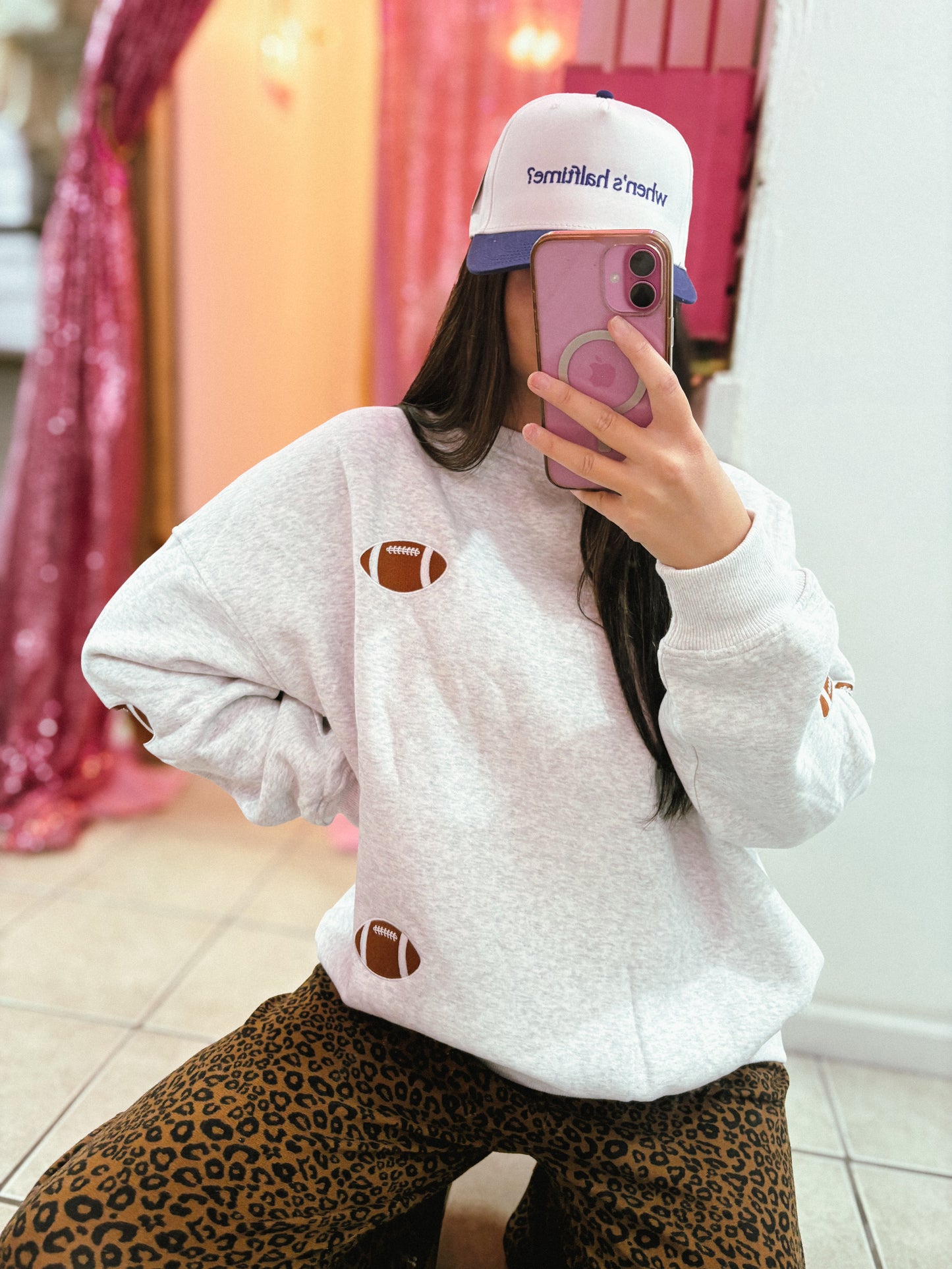 Football Game Day Embroidered Sweatshirt