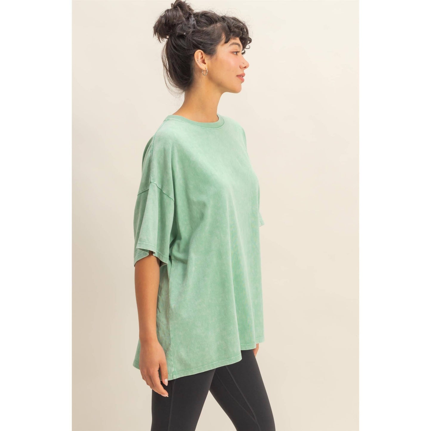 Mineral Wash Oversized Crew Neck Tee