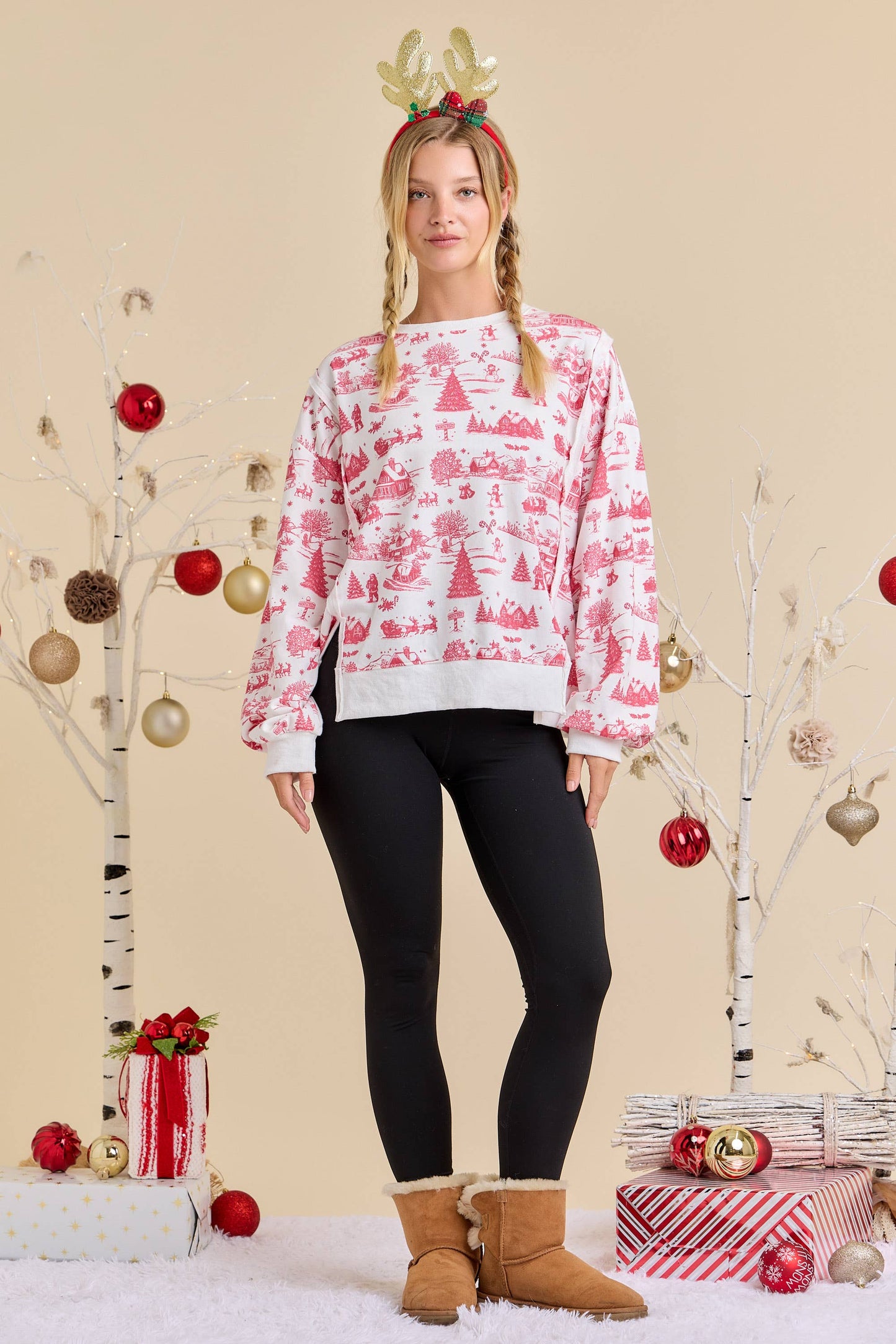 Red Christmas Village Sweatshirt