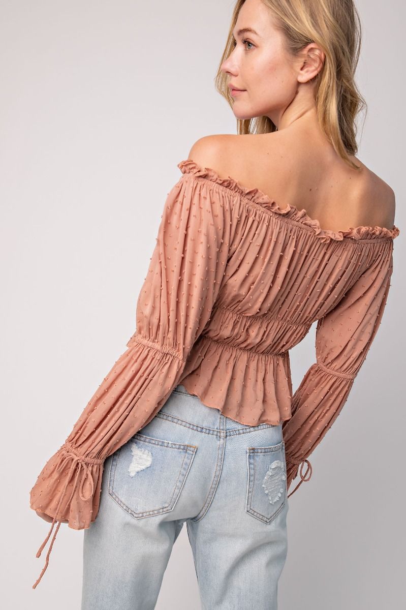 Swiss Dot Peplum Top