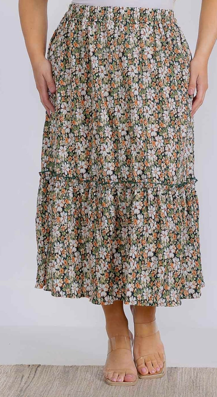 Plus Ditsy Floral Skirt