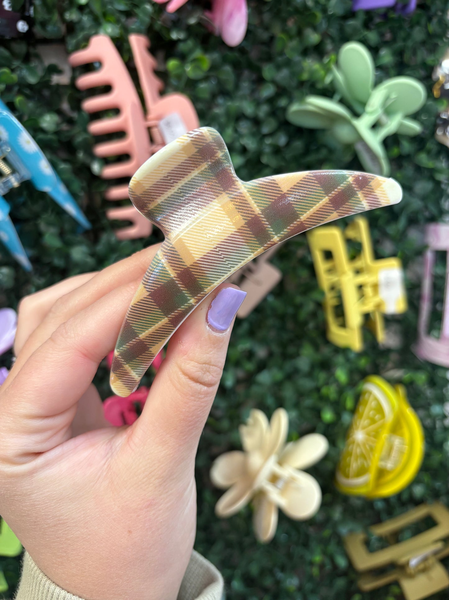 Plaid Claw Clip
